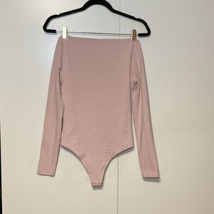 Aritzia Pink Long Sleeve Bodysuit